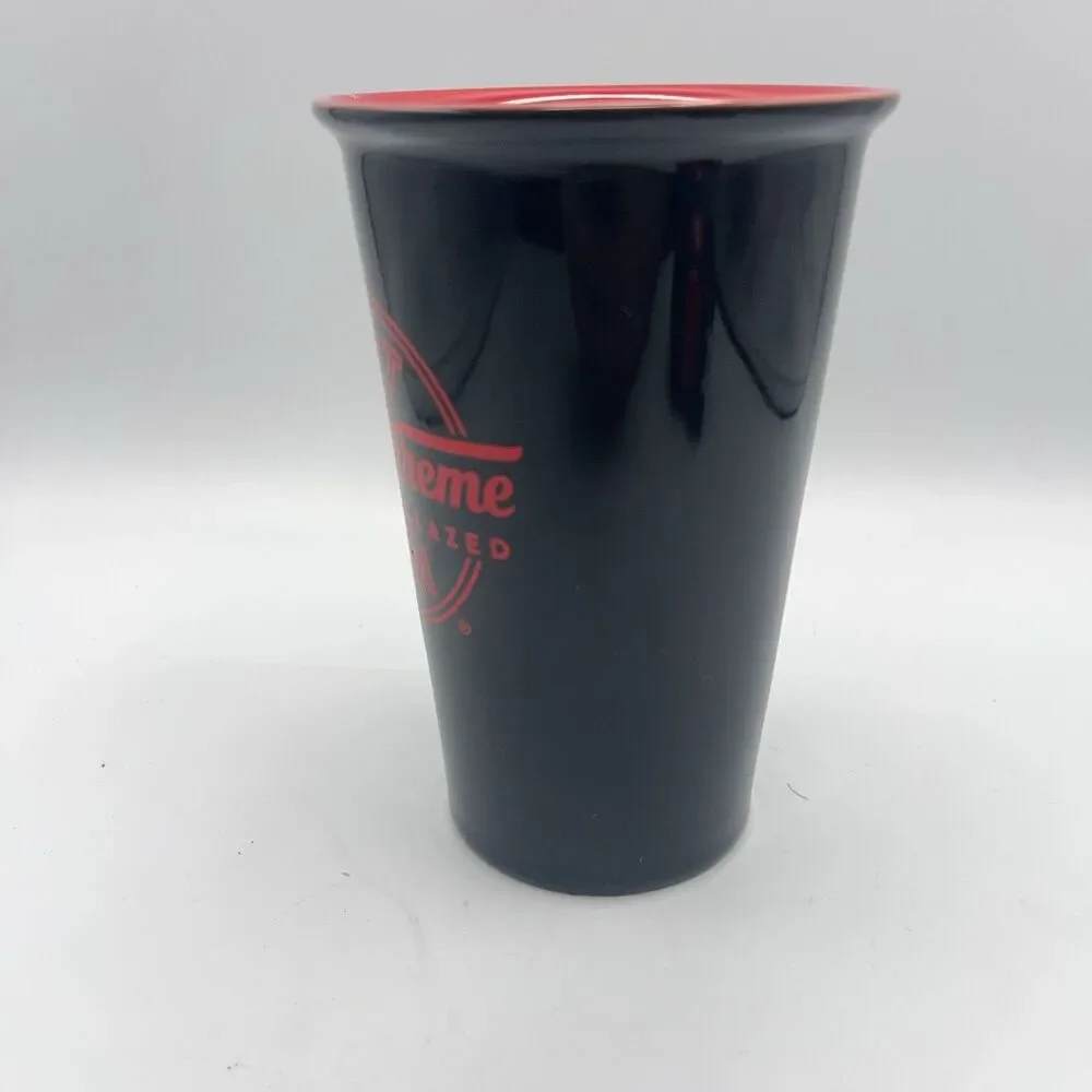 Krispy Kreme Ceramic Black Travel Tumbler w/Logo – Hot Coffee Cup -  NO LID